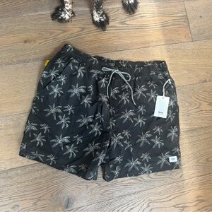 Black Floral Swim Shorts